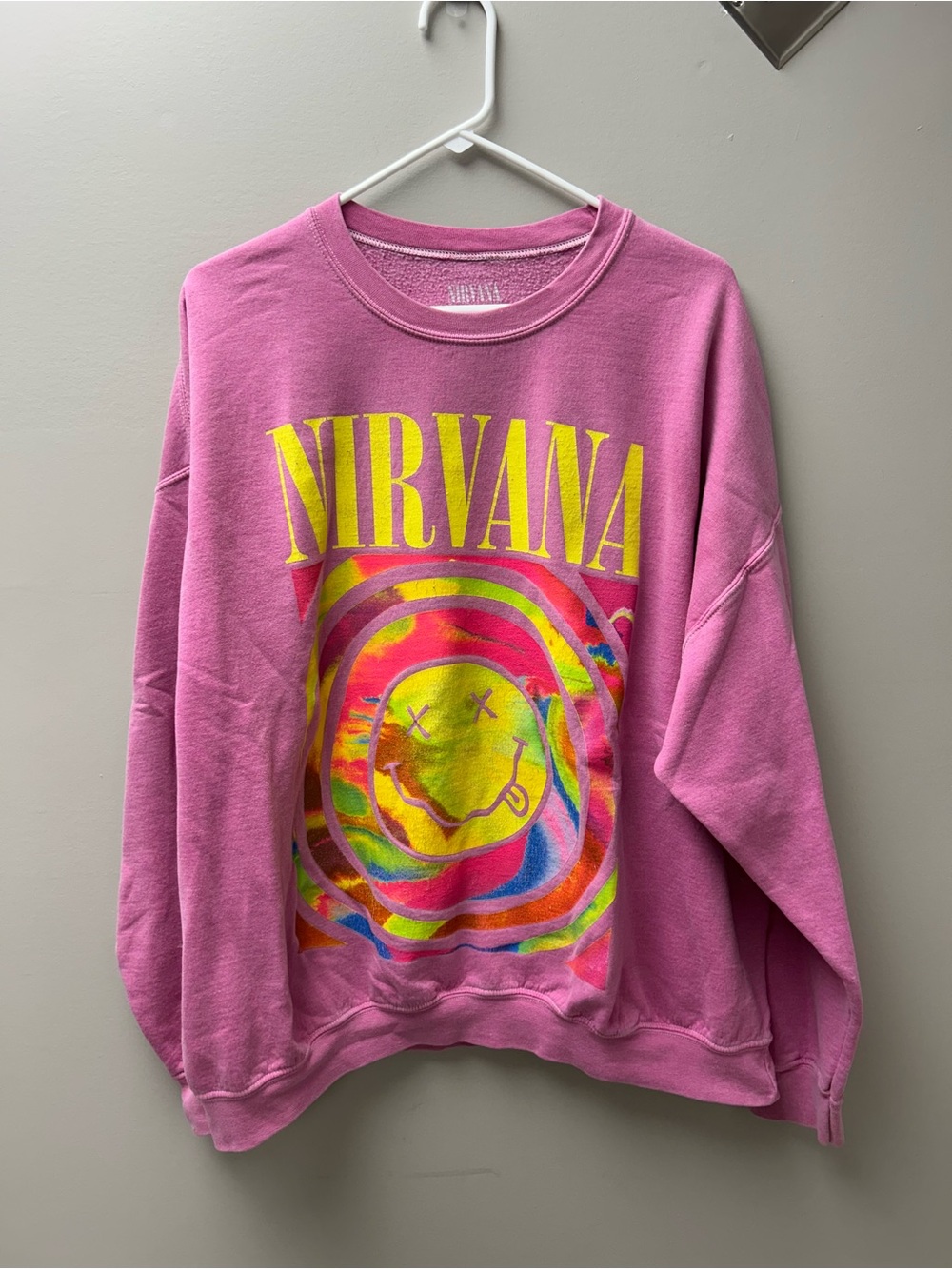Nirvana Smile Overdyed Pink Crewneck